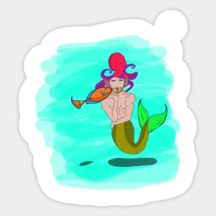 Mermaid man Sticker